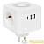 Разветвитель 3-м куб 2 гнезда 2хUSB 2.4А + тип C + ночник EKF 
