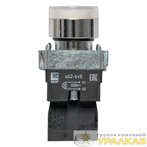 Кнопка BA21 с подсветкой 230В бел. NO PROxima EKF 
