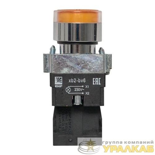 Кнопка BA51 с подсветкой 230В желт. NO PROxima EKF 