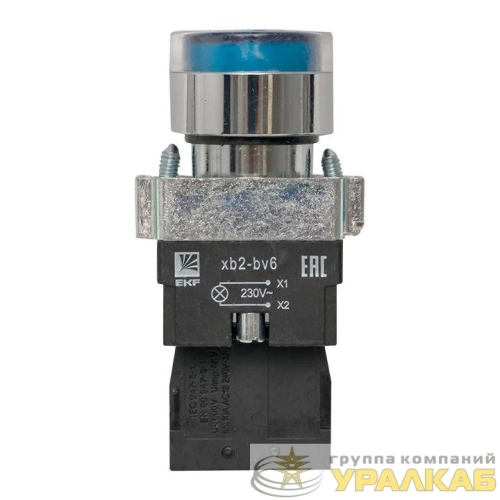 Кнопка BA61 с подсветкой 230В син. NO PROxima EKF 