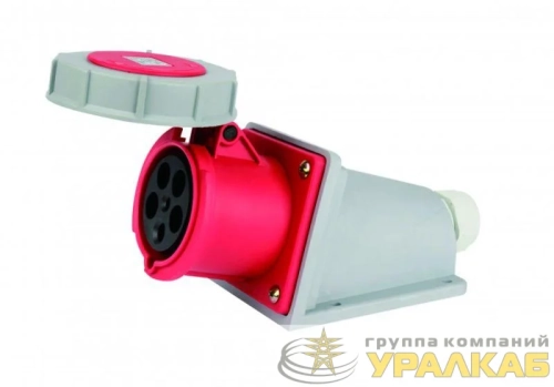 Розетка стационарная 3Р+РЕ+N 63А 380В IP67 РС-103 DEKraft 