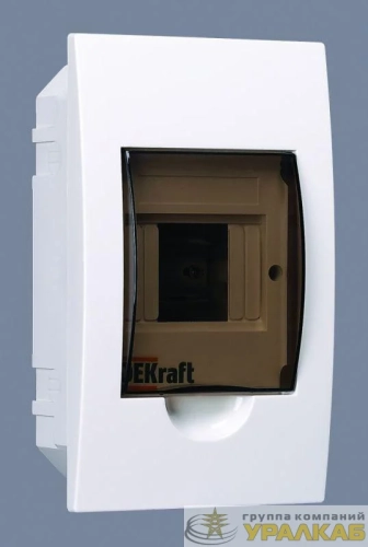 Корпус встраиваемый ЩРВ-П-4 22х13х9 4мод. IP41 пластик. DEKraft 
