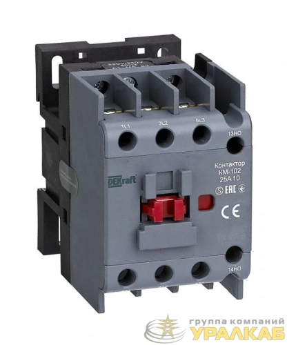 Контактор 25А 24В AC АС3 АС4 1НО+1НЗ КМ-102 DEKraft 