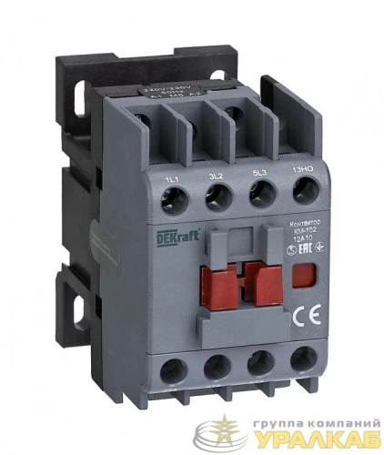 Контактор 12А 230В AC АС3 АС4 1НО+1НЗ КМ-102 DEKraft 