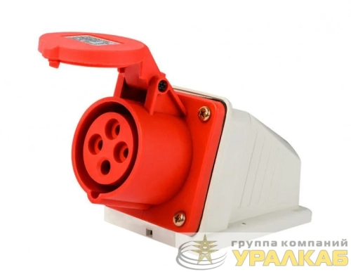 Розетка стационарная 3Р+РЕ 32А 380В IP44 РС-103 DEKraft 