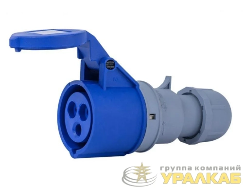 Розетка переносная 2Р+РЕ 16А 220В IP44 РП-103 DEKraft 