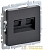 Розетка 2-м СП BRITE RJ11+RJ45 кат.5E РК/Т12-БрГ графит IEK 