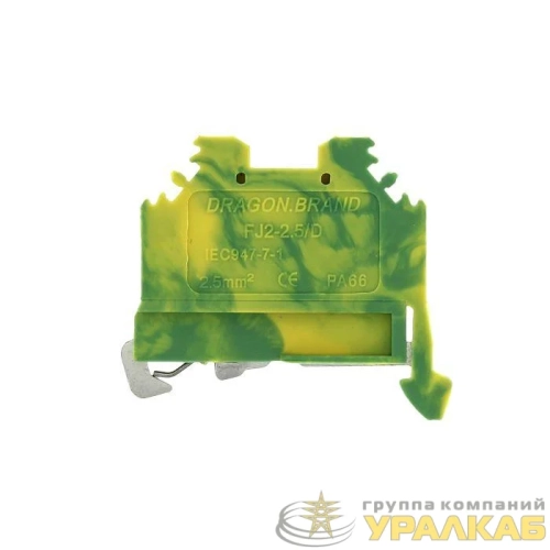 Колодка клеммная JXB-S-2.5 24А (280-107) пружинная земля EKF 