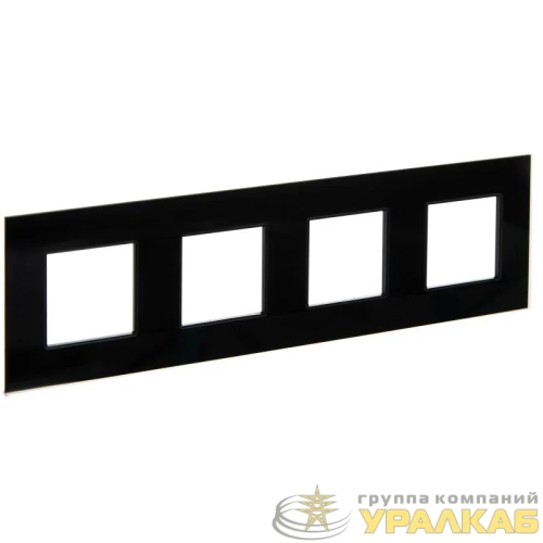Рамка 4-м SKANDY SK-F24Bl стекло черн. IEK 