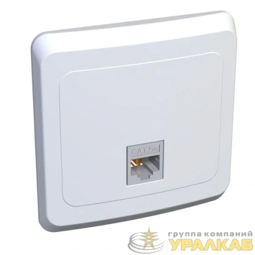 Розетка компьютерная 1-м СП Этюд RJ45 кат.5E бел. SE 