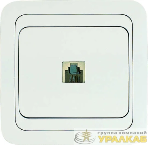 Розетка телефонная 1-м СП Mimoza 16А IP20 бел./бел. Makel 