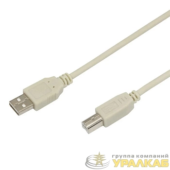 Шнур USB 2.0 (USB А-USB В) 3м бел. REXANT 