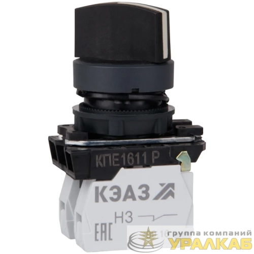 Переключатель КПЕ1611Р 1но+1нз ручка фикс 2поз IP65 черн. КЭАЗ 