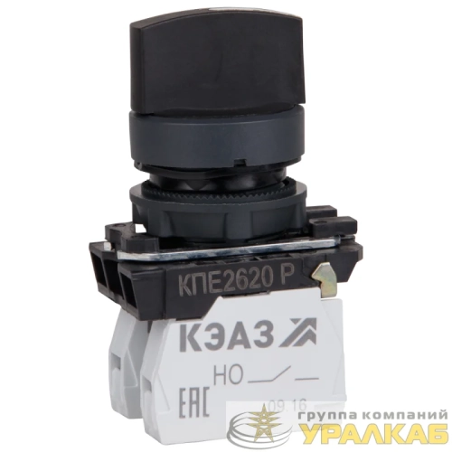 Переключатель КПЕ1611Р 1но+1нз ручка фикс 2поз IP65 черн. КЭАЗ 