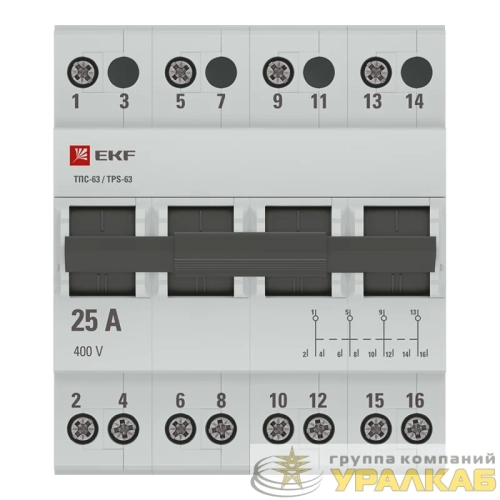 Переключатель трехпозиционный ТПС-63 4P 25А PROxima EKF 