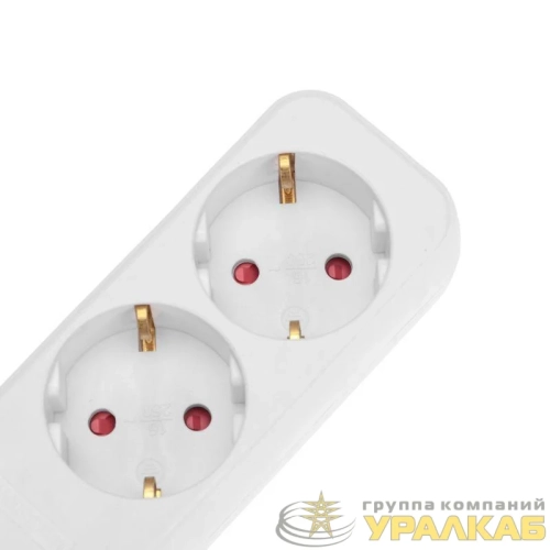 Удлинитель 2х1.5м с заземл. STANDARD 3х1кв.мм бел. Rexant 