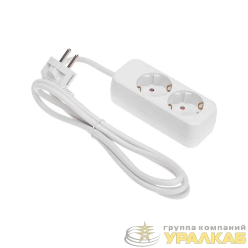 Удлинитель 2х1.5м с заземл. STANDARD 3х1кв.мм бел. Rexant 