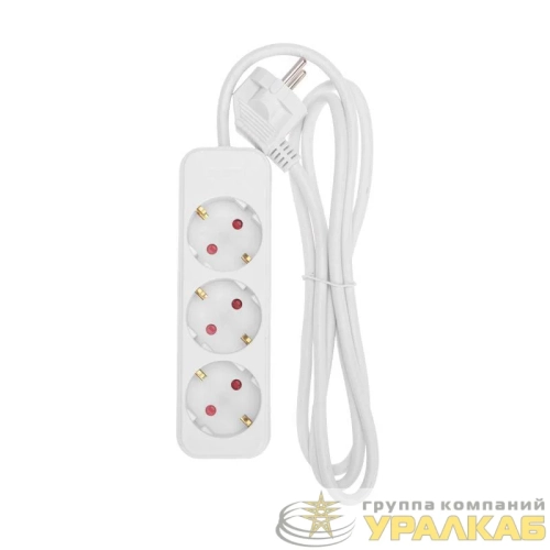 Удлинитель 3х1.5м с заземл. STANDARD 3х1кв.мм бел. Rexant 