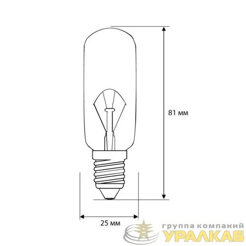 Лампа накаливания MIC 40/T25/CL/E14 для вытяжек Camelion 