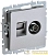 Розетка компьютерная + телевизионная 2-м Brite РТВ/РК12-БрА RJ45 кат.5E + TV механизм алюм. IEK 