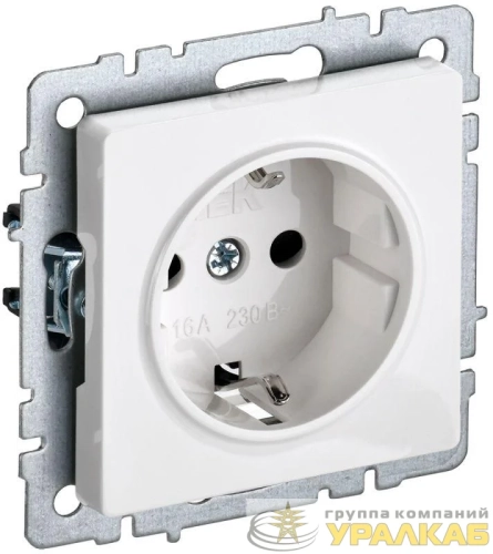 Розетка BRITE РС11-1-0-БрБ 16А с заземл. без защ. шторки механизм бел. IEK 