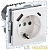Розетка BRITE РЮш11-1-БрБ 16А с USB A+C 18Вт с заземл. защ. шторки механизм бел. IEK 