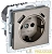 Розетка BRITE РЮш11-1-БрШ 16А с USB A+C 18Вт с заземл. защ. шторки механизм шампань IEK 