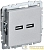 Розетка BRITE USB A+A 3.1А РЮ10-1-БрА механизм алюм. IEK 