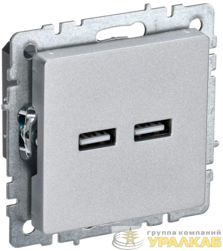 Розетка BRITE USB A+A 3.1А РЮ10-1-БрА механизм алюм. IEK 