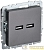 Розетка BRITE USB A+A 3.1А РЮ10-1-БрС механизм сталь IEK 