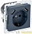 Розетка BRITE РЮш10-1-БрМ 16А с USB A+A 2.1А с заземл. защ. шторки механизм маренго IEK 