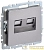 Розетка двойная СП RJ11+RJ45 кат.5E BRITE РК/Т12-БрС механизм сталь IEK 