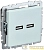 Розетка BRITE USB A+A 3.1А РЮ10-1-БрЖ механизм жемчуж. IEK 
