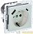 Розетка BRITE РЮш11-1-БрЖ 16А с USB A+C 18Вт с заземл. защ. шторки механизм жемчуж. IEK 