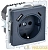 Розетка BRITE РЮш11-1-БрМ 16А с USB A+C 18Вт с заземл. защ. шторки механизм маренго IEK 