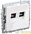 Розетка двойная СП RJ11+RJ45 кат.5E BRITE РК/Т12-БрБ механизм бел. IEK 
