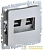 Розетка двойная СП RJ11+RJ45 кат.5E BRITE РК/Т12-БрА механизм алюм. IEK 