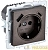 Розетка BRITE РЮш11-1-БрТБ 16А с USB A+C 18Вт с заземл. защ. шторки темн. механизм бронза IEK 