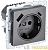 Розетка BRITE РЮш11-1-БрС 16А с USB A+C 18Вт с заземл. защ. шторки механизм сталь IEK 