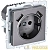Розетка BRITE РЮш10-2-БрС 16А с USB A+A 3.1А с заземл. защ. шторки механизм сталь IEK 