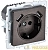 Розетка BRITE РЮш10-2-БрТБ 16А с USB A+A 3.1А с заземл. защ. шторки темн. механизм бронза IEK 