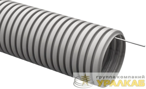 Труба гофрированная ПВХ d25мм с протяжкой сер. ELASTA (уп.15м) IEK 