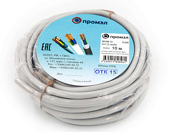 Кабель NUM-O 2х1.5 (бухта 10м) (шт) Промэл 