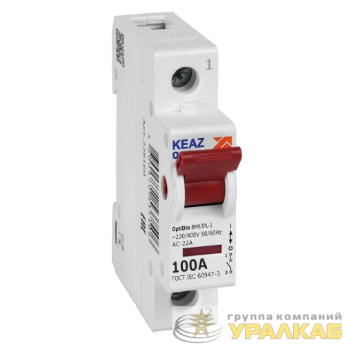 Выключатель нагрузки модульный OptiDin BM63PL-1100-УХЛ3 (ВМ63PL) КЭАЗ 