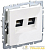 Розетка компьютерная двойн. СП RJ45 кат.5E BRITE РК10-2-БрБ механизм бел. IEK 