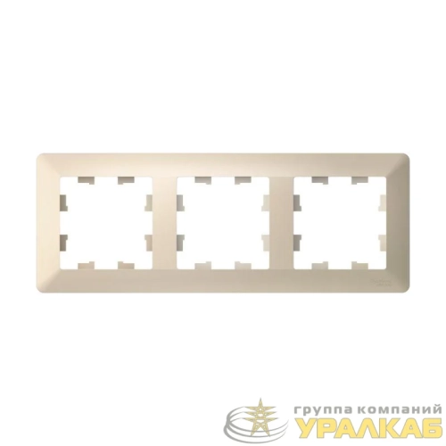 Рамка 3-м AtlasDesign Air беж./дым. бел. SE 