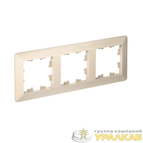 Рамка 3-м AtlasDesign Air беж./дым. бел. SE 