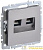 Розетка компьютерная двойн. СП RJ45 кат.5E BRITE РК10-2-БрС механизм сталь IEK 
