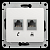 Механизм розетки комп. + телеф. 2-м СП Glossa RJ11 + RJ45 бел. SchE 