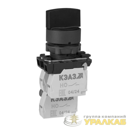 Переключатель КПЕ1610Р черн. 1но+0нз ручка фикс. 2поз IP65 КЭАЗ 